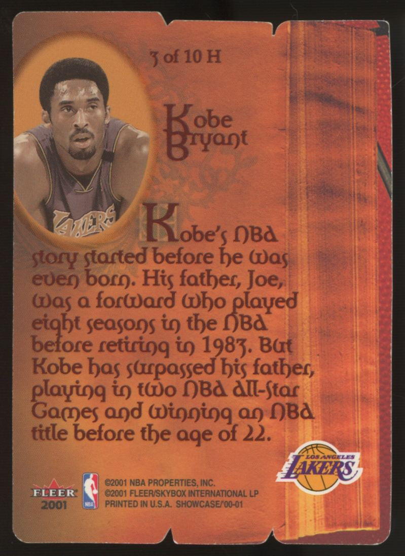 2001/02 Fleer Showcase Kobe Bryant HIStory #3