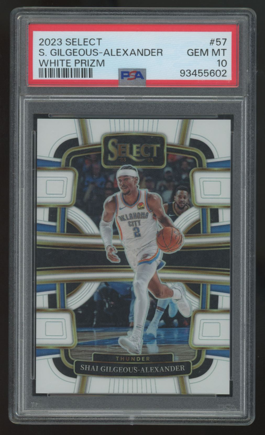 2023-24 Panini Select Shai Gilgeous-Alexander Concourse White Prizm /149 PSA 10
