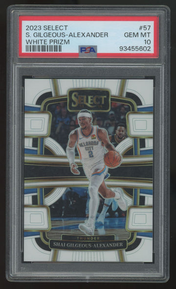 2023-24 Panini Select Shai Gilgeous-Alexander Concourse White Prizm /149 PSA 10