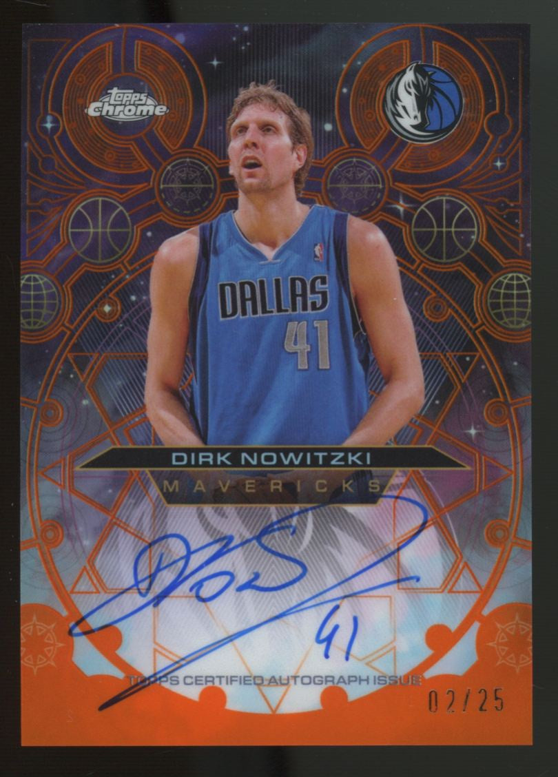 2025/26 Topps Chrome Dirk Nowitzki Chromographs Auto Orange Refractor /25 #CH-DN