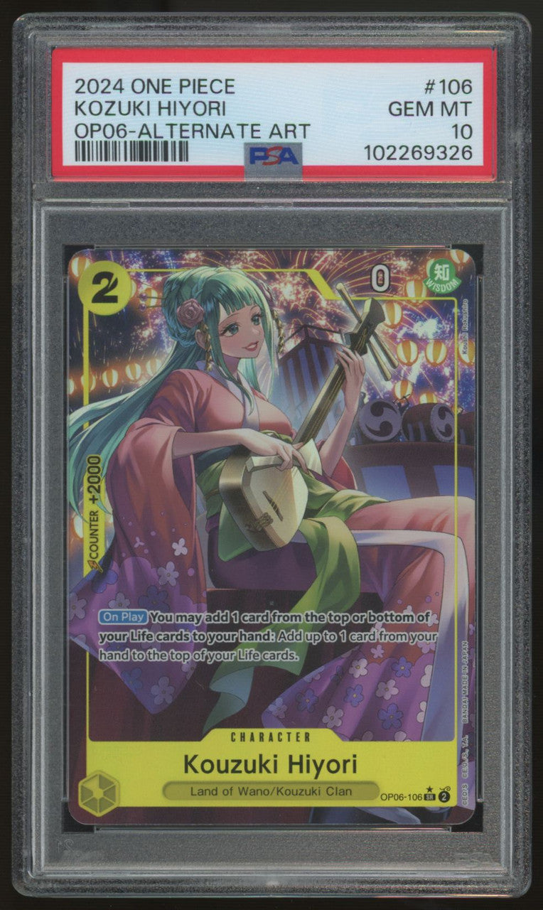2024 One Piece Kouzuki Hiyori OP06 Alt Art #106 PSA 10