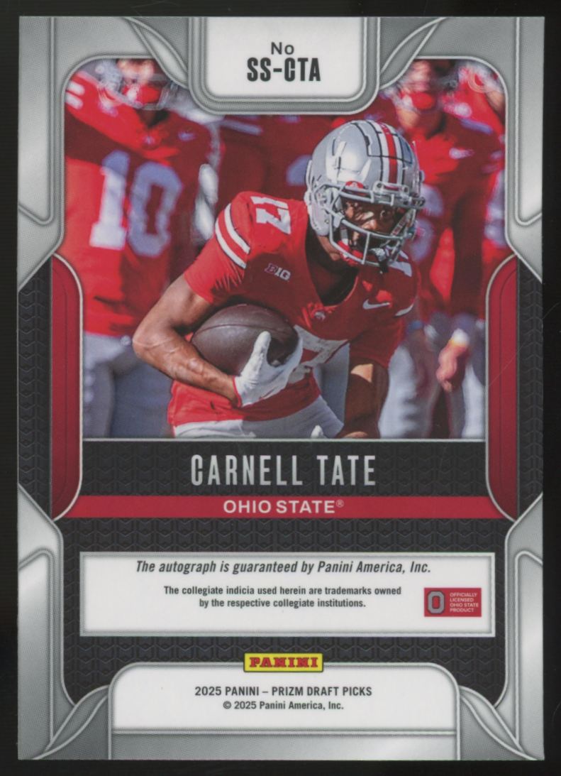 2025 Prizm Draft Carnell Tate Rated Prospect Sensational Signatures Auto #SS-CTA