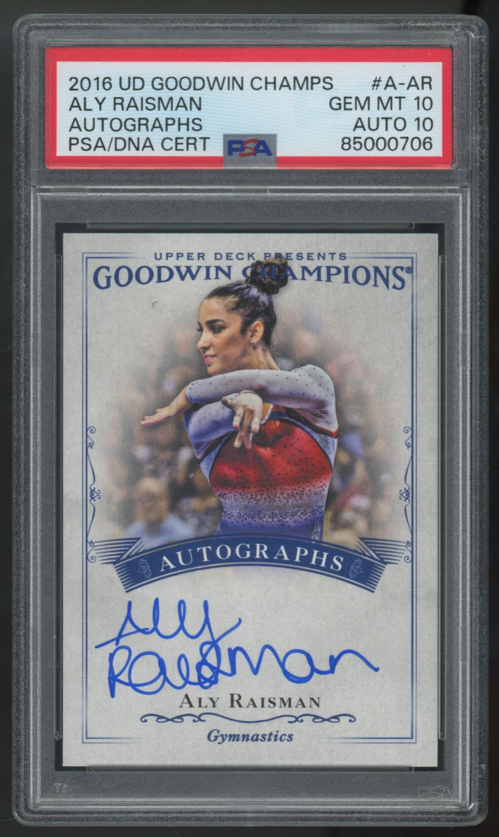 2016 Upper Deck Goodwin Champions Aly Raisman Auto #A-AR PSA 10 10