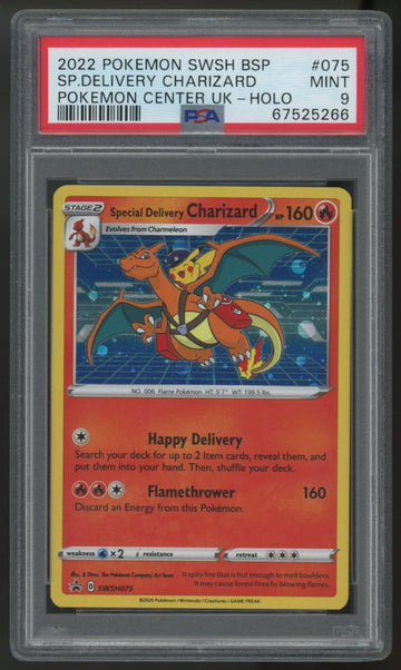 2022 Pokemon Special Delivery Charizard Pokemon Center UK Promo #075 PSA 9