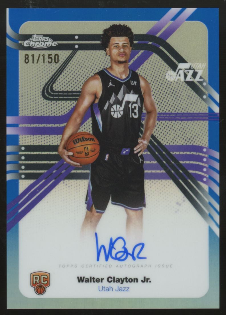 2025-26 Topps Chrome Walter Clayton Jr. RC Next Stop Blue Refractor Auto /150