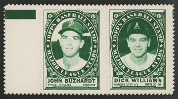 1961 Topps John Buzhardt / Dick Williams Stamp Panel EX/MT