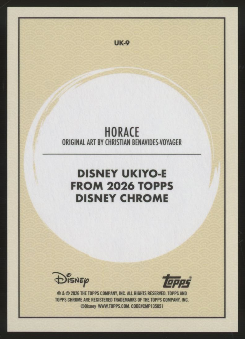 2026 Topps Chrome Disney Horace Mickey And Friends Ukiyo-E SSP #UK-9