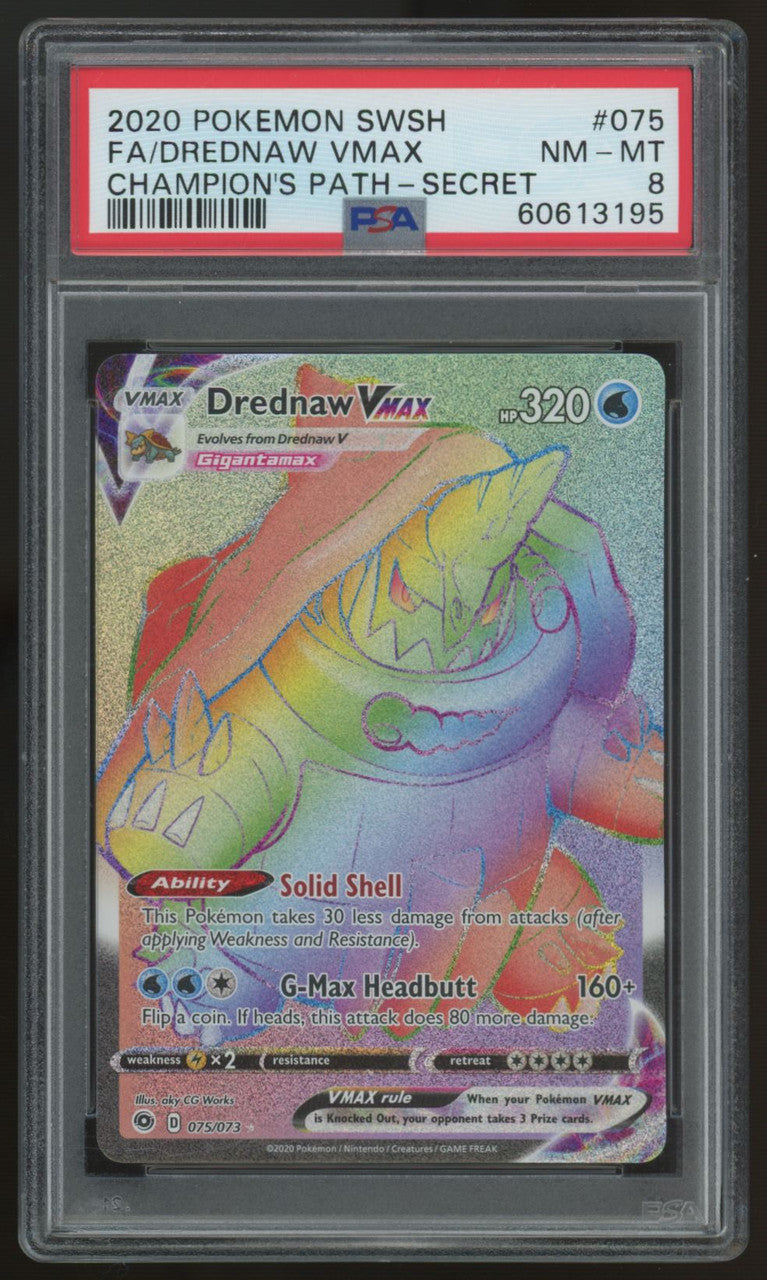 2020 Pokemon Dreadnaw VMAX Champion's Path Full Art Secret #75 PSA 8