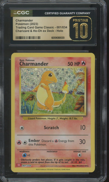 2023 Pokemon Charmander TCG Classic Holo #001 CGC Pristine 10 (B)