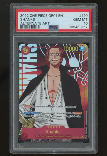 2022 One Piece Shanks OP01 Alt Art #120 PSA 10