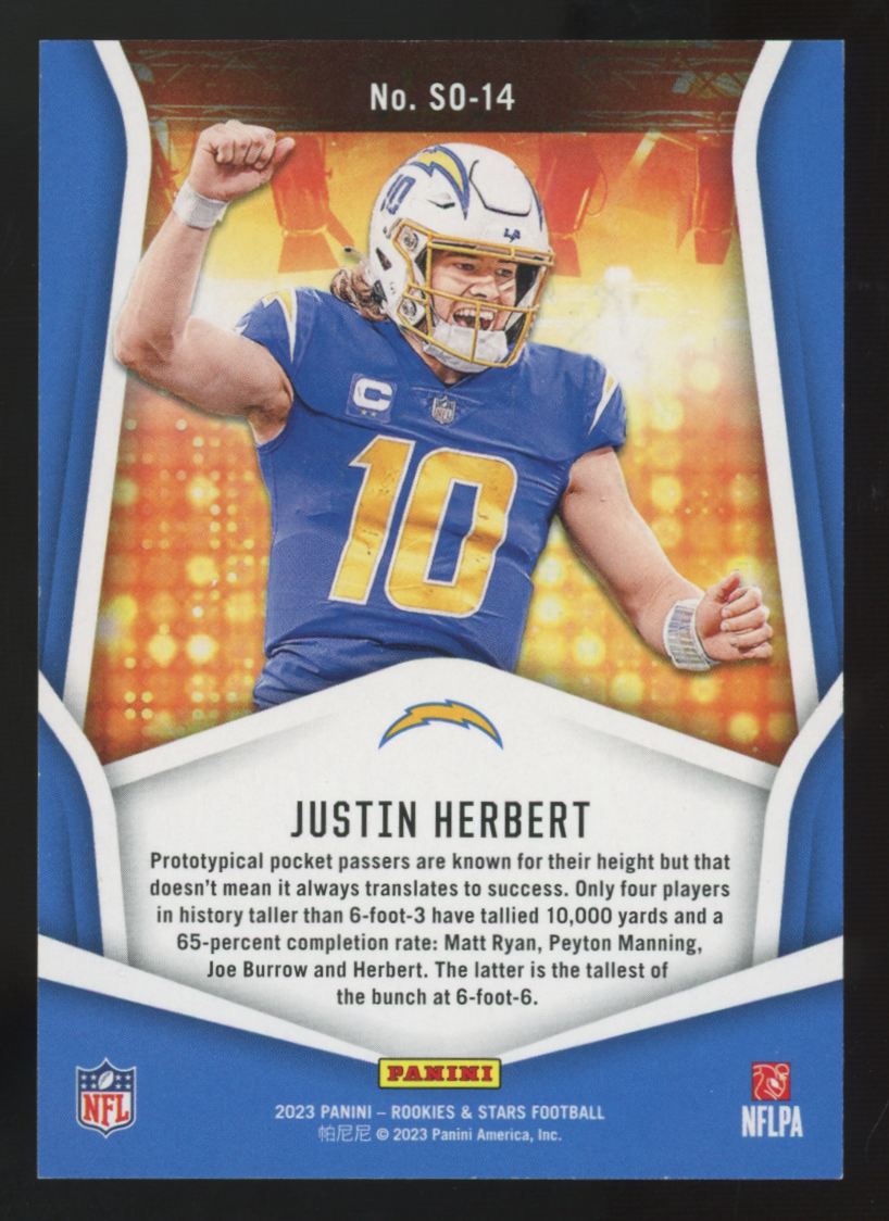 2023 Rookies & Stars Justin Herbert Green Standing Ovation /25 #SO-14