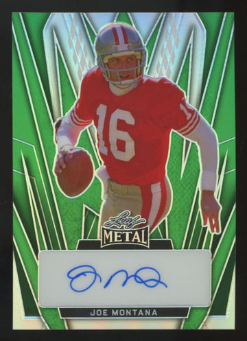 2024 Leaf Metal Joe Montana Green Auto /5 #BA-JM2