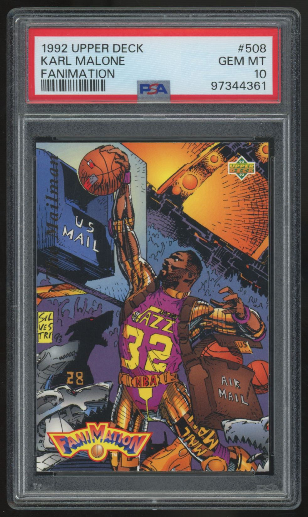 1992-93 Upper Deck Karl Malone Fanimation #508 PSA 10