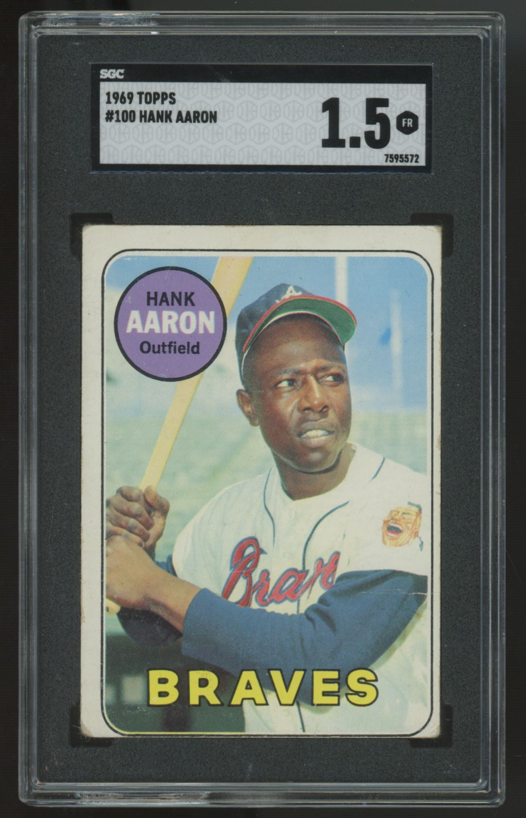 1969 Topps Hank Aaron #100 SGC 1.5 *572