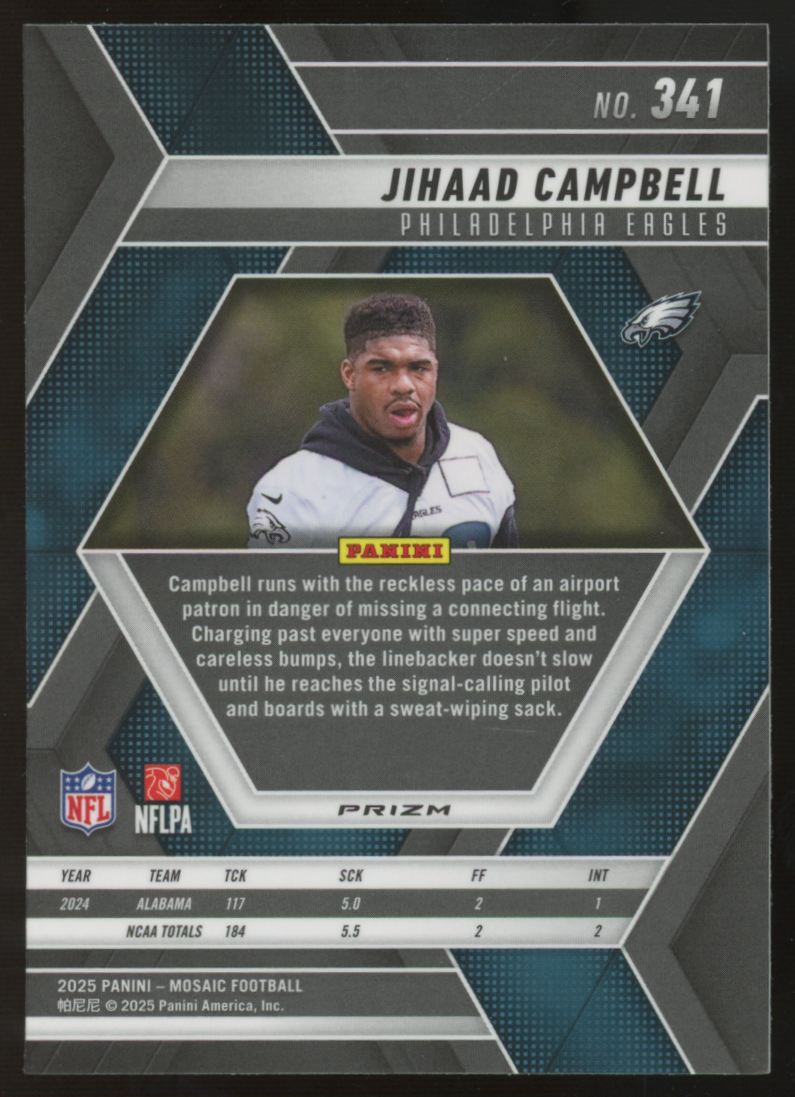 2025 Panini Mosaic Jihaad Campbell RC Genesis SSP #341