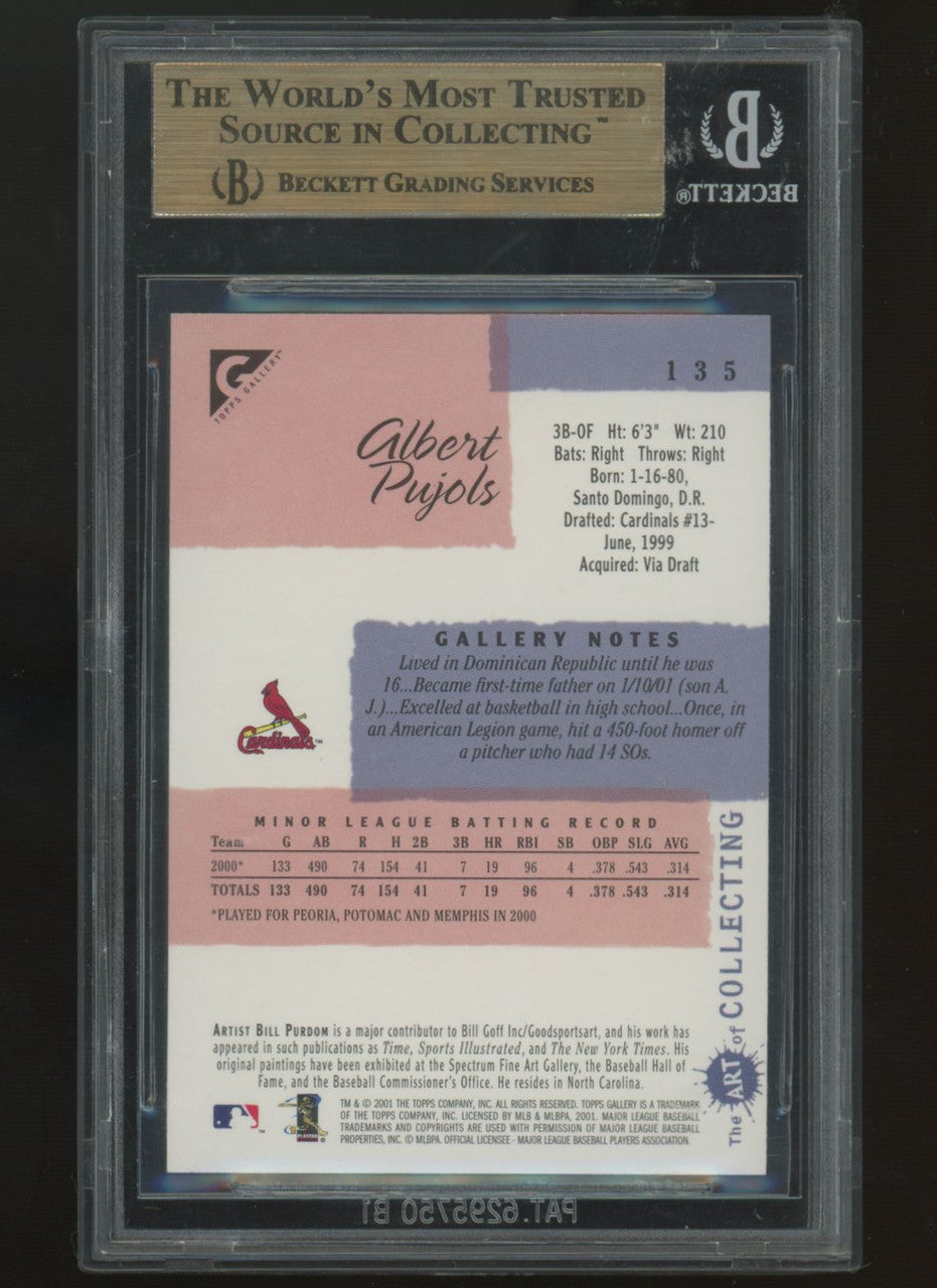 2001 Topps Gallery Albert Pujols RC #135 BGS 9.5