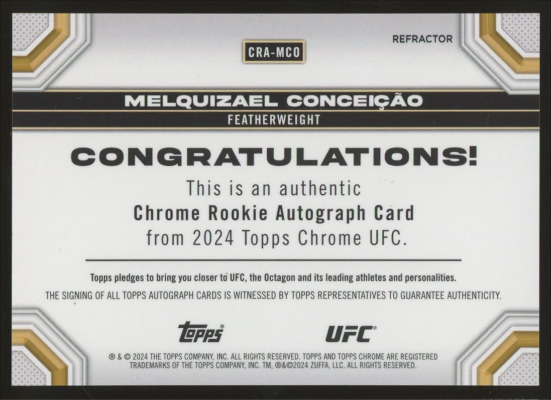 2024 Topps Chrome UFC Melquizael Conceicao RC Auto Refractor /150 #CRA-MCO