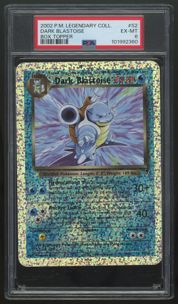 2002 Pokemon Dark Blastoise Legendary Collection Box Topper #S2 PSA 6
