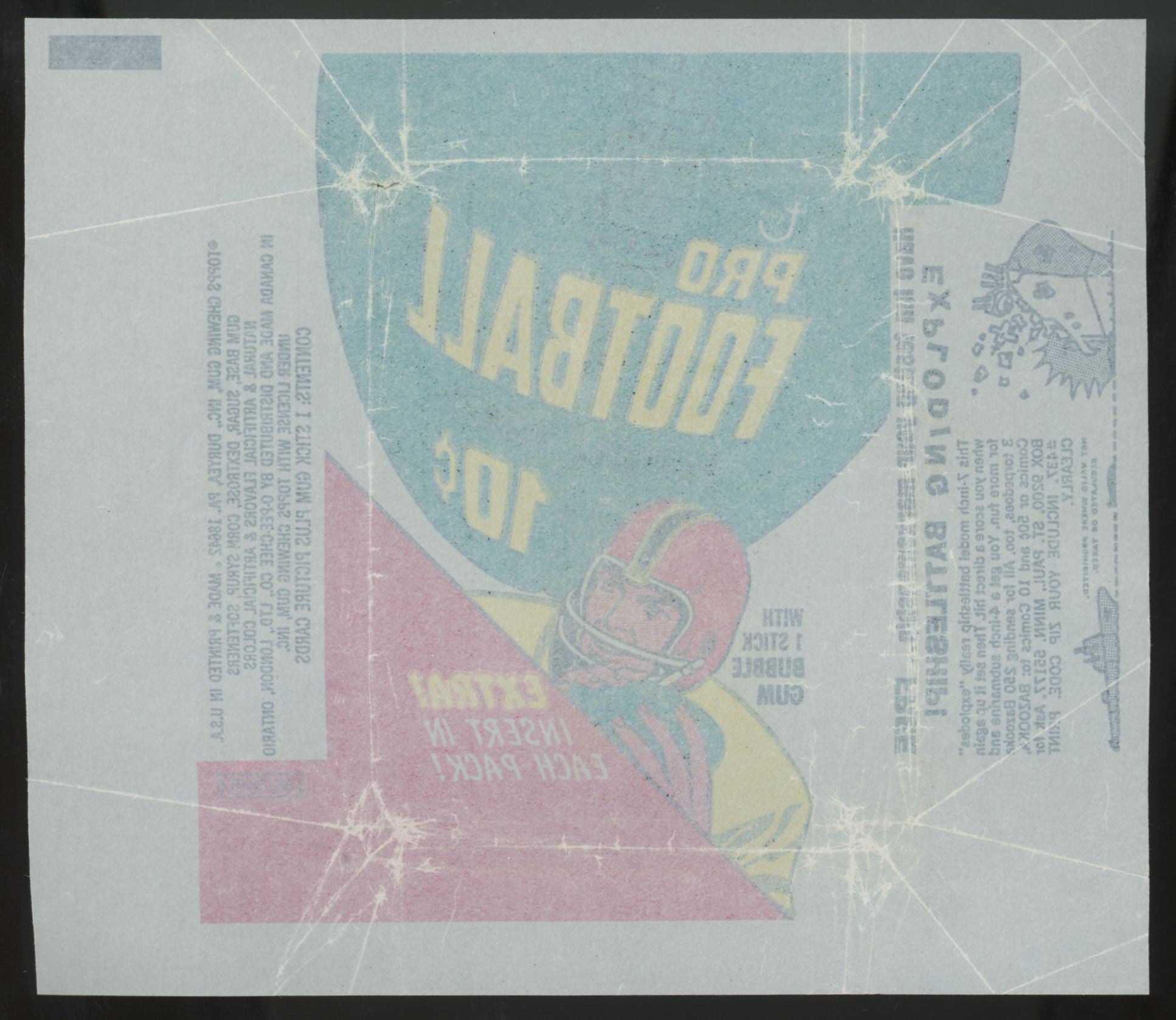 1970 Topps Football Wrapper VG/EX