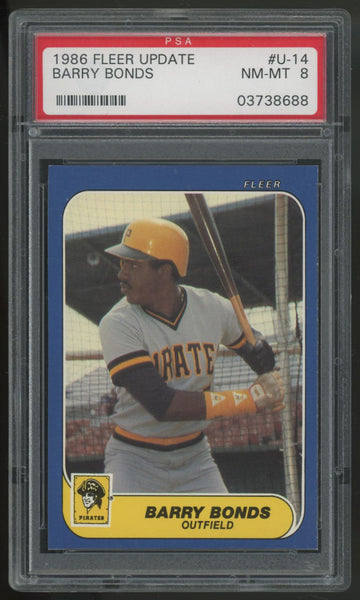 1986 Fleer Update Barry Bonds RC #U-14 PSA 8 *688