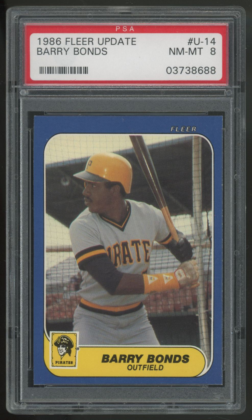 1986 Fleer Update Barry Bonds RC #U-14 PSA 8 *688