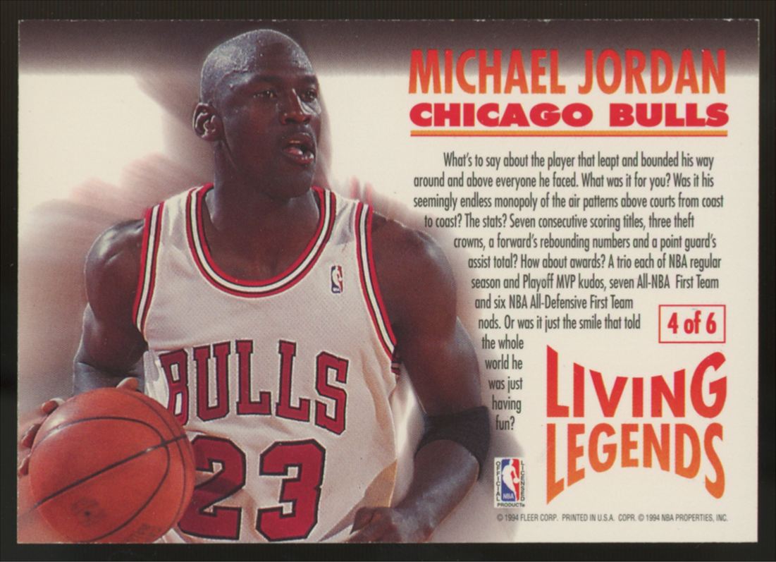 1993-94 Fleer Michael Jordan Living Legends #4 "B"