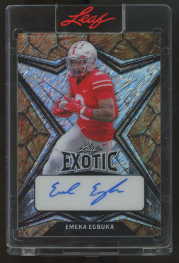 2022 Leaf Exotic Emeka Egbuka Diagonal Shimmer Turtle Auto /5 #BA-EE1