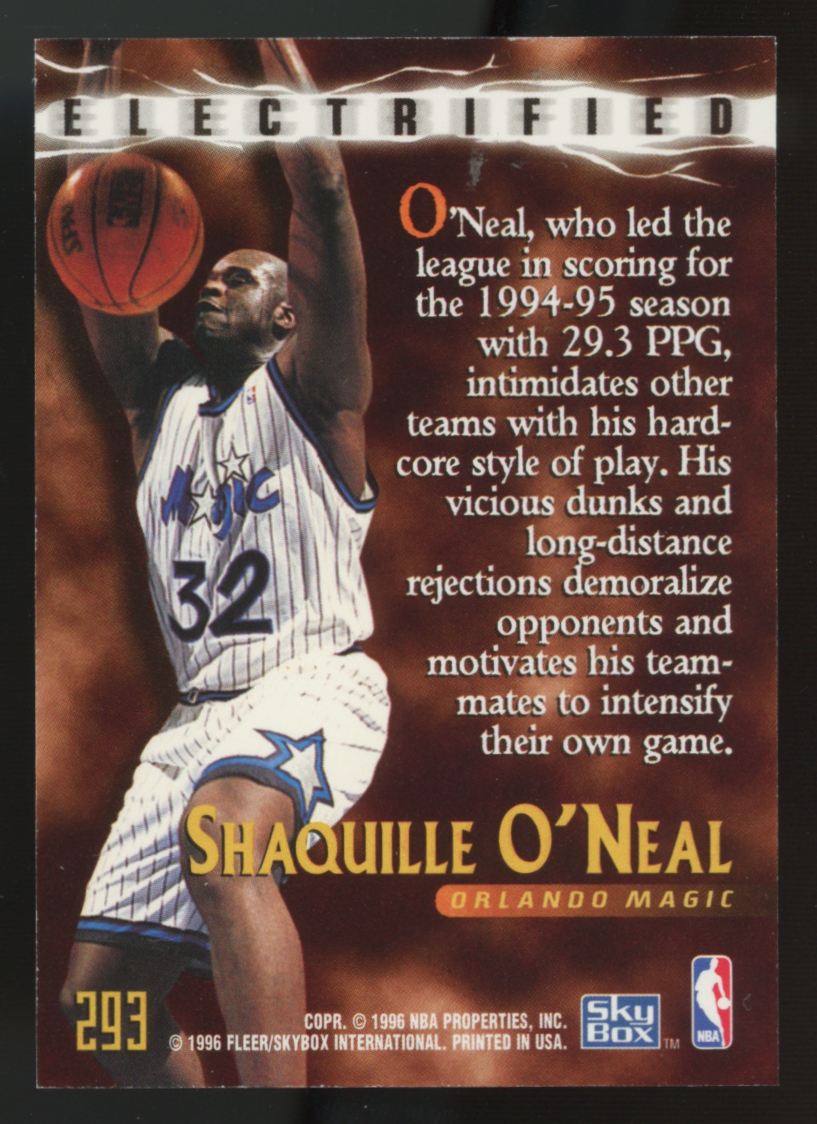 1995-96 Skybox Premium Shaquille O'Neal Electrified #293 NM "B"
