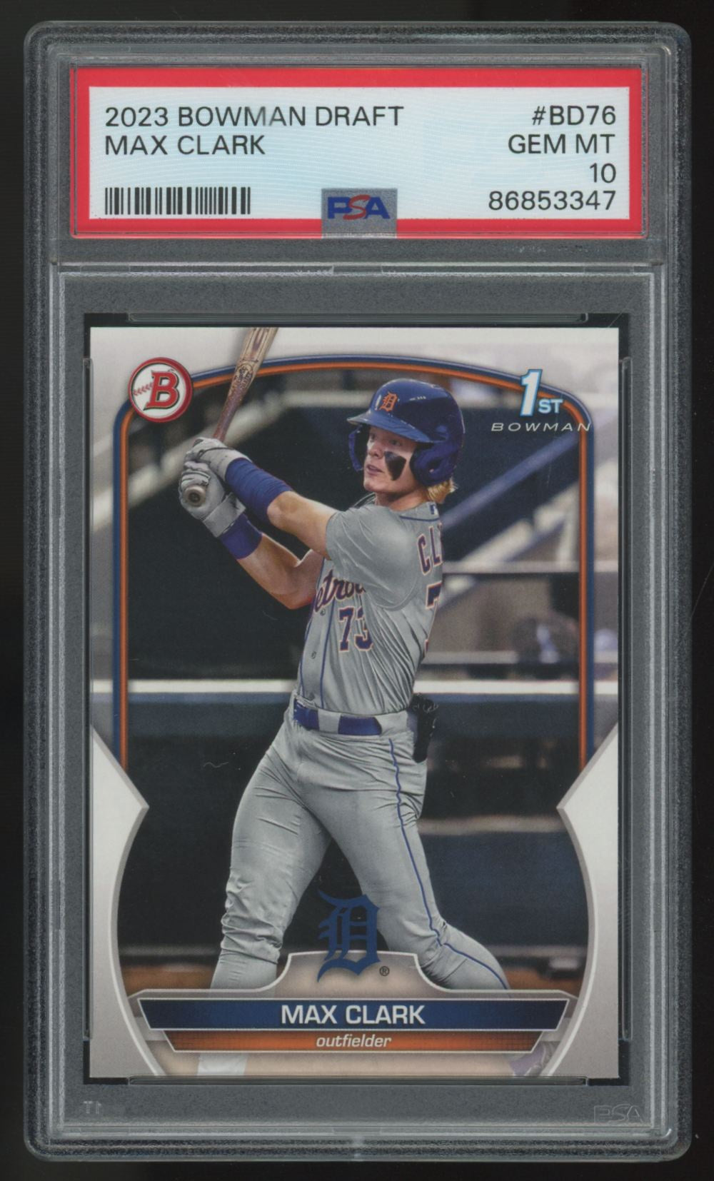 2023 Bowman Draft Max Clark 1st #BD-76 PSA 10 *347