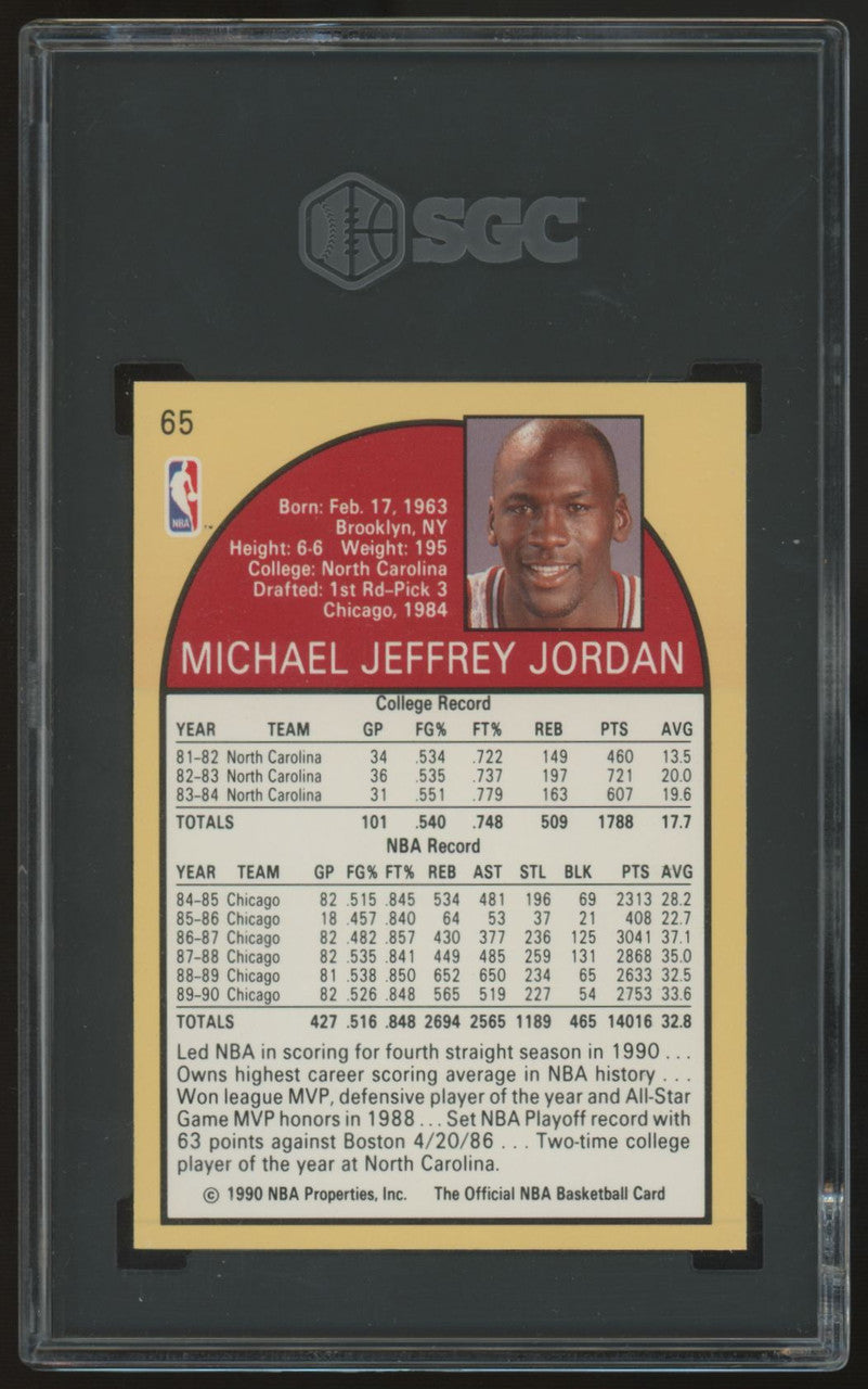 1990-91 NBA Hoops Michael Jordan #65 SGC 9.5
