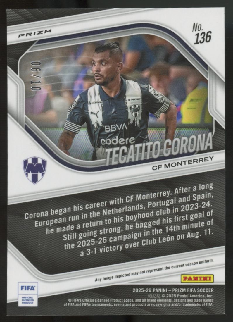 2025-26 Panini Prizm FIFA Tecatito Corona Gold Scope /10 #136