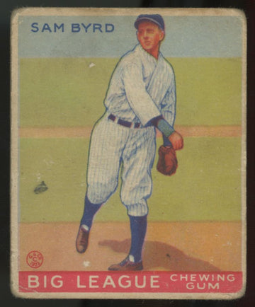 1933 Goudey Sam Byrd #157 Poor (Writing)