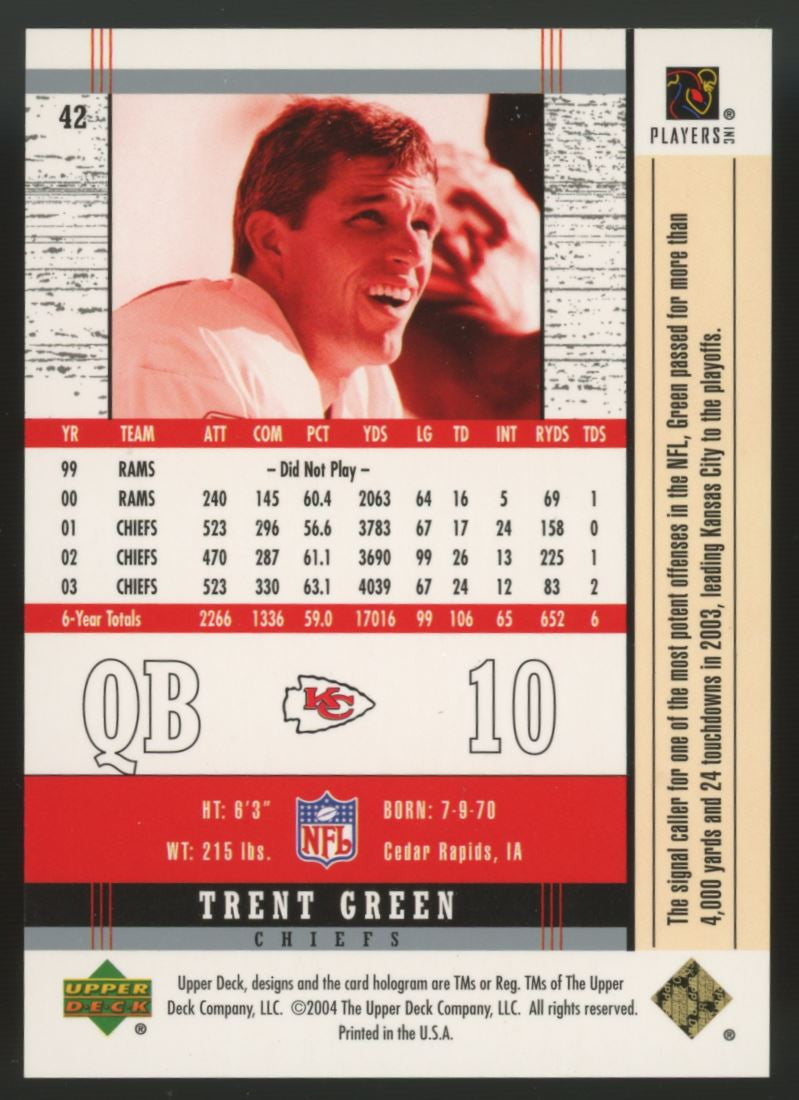 2004 Upper Deck Trent Green NFL Legends /25 #42