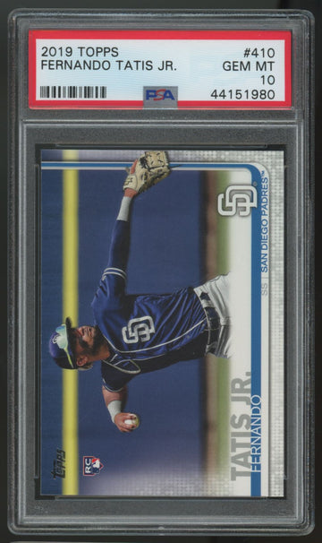 2019 Topps Baseball Fernando Tatis Jr. RC #410 PSA 10 *980