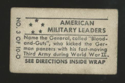 1948 Topps Magic George Patton American Military Leaders #3 Poor
