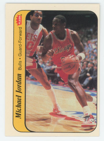 1986-87 Fleer Stickers Michael Jordan RC #8 VG (Indents)