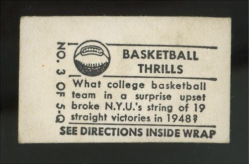 1948 Topps Magic Notre Dame Basketball Thrills #3 VG