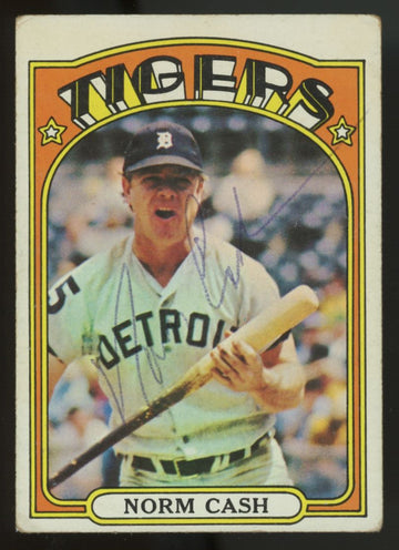 1972 Topps Norm Cash #150 Signed Auto JSA