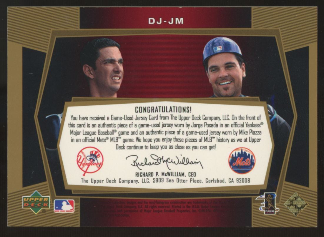2003 Ultimate Collection Piazza Posada Gold Dual Patch /25 #DJ-JM