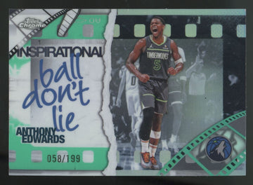 2025-26 Topps Chrome Anthony Edwards Aqua Ball Don't Lie /199 #IP-5