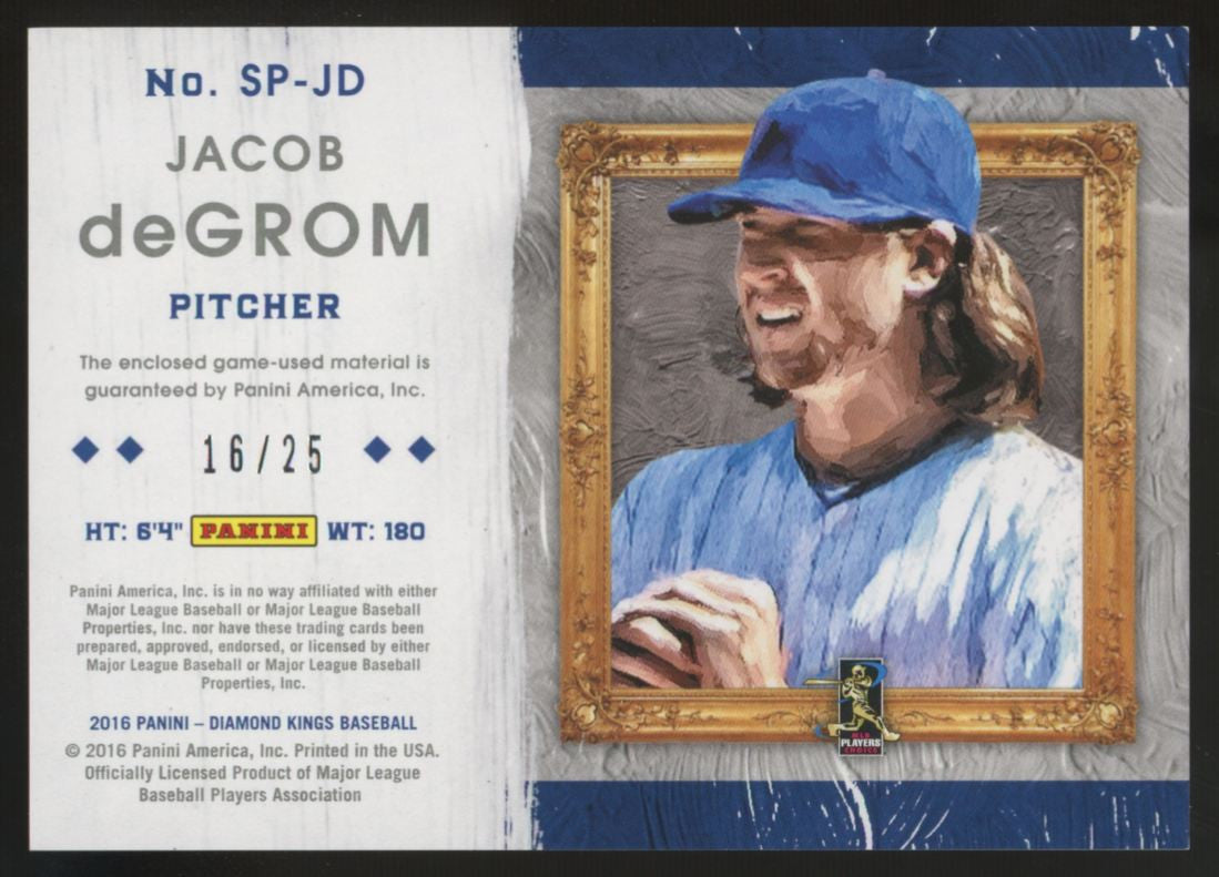 2016 Diamond Kings Jacob DeGrom Studio Portraits Framed Blue Dual Patch /25
