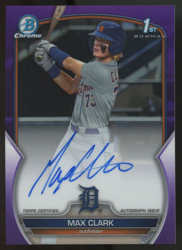2023 Bowman Chrome Draft Max Clark 1st Purple Auto /250 #CDA-MC