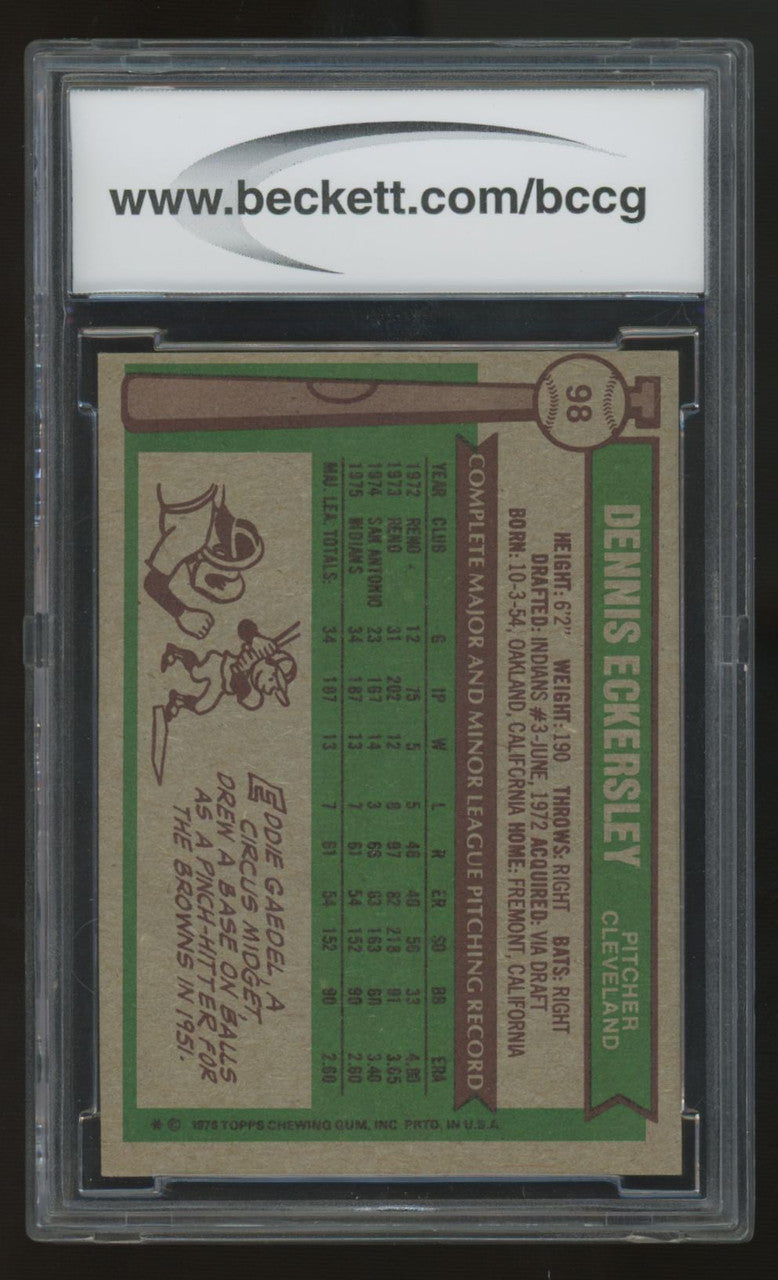 1976 Topps Dennis Eckersley RC #98 BCCG 8