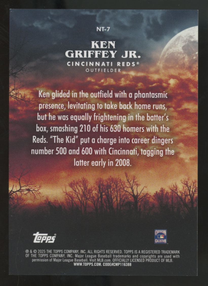 2025 Topps Update Ken Griffey Jr. Night Terrors Orange Foil  /25 #NT-7