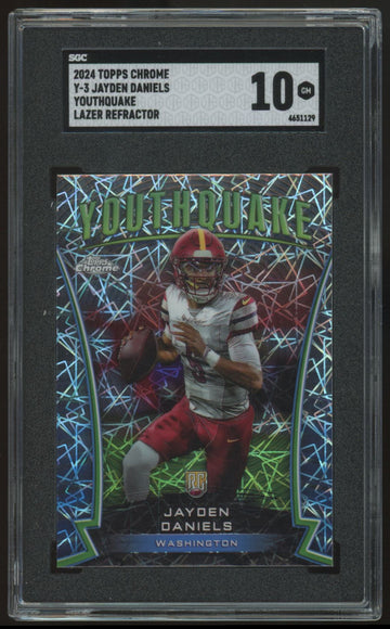 2024 Topps Chrome Jayden Daniels RC Youthquake Lazer Refractor #Y-3 SGC 10