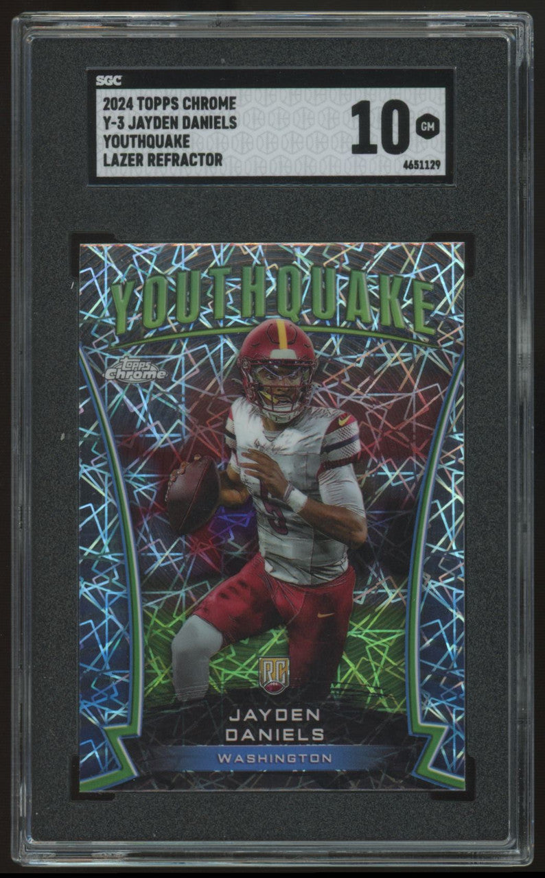 2024 Topps Chrome Jayden Daniels RC Youthquake Lazer Refractor #Y-3 SGC 10