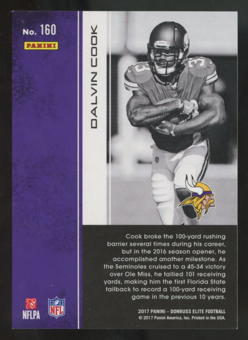 2017 Panini Donruss Elite Dalvin Cook RC Aspirations /67 #160