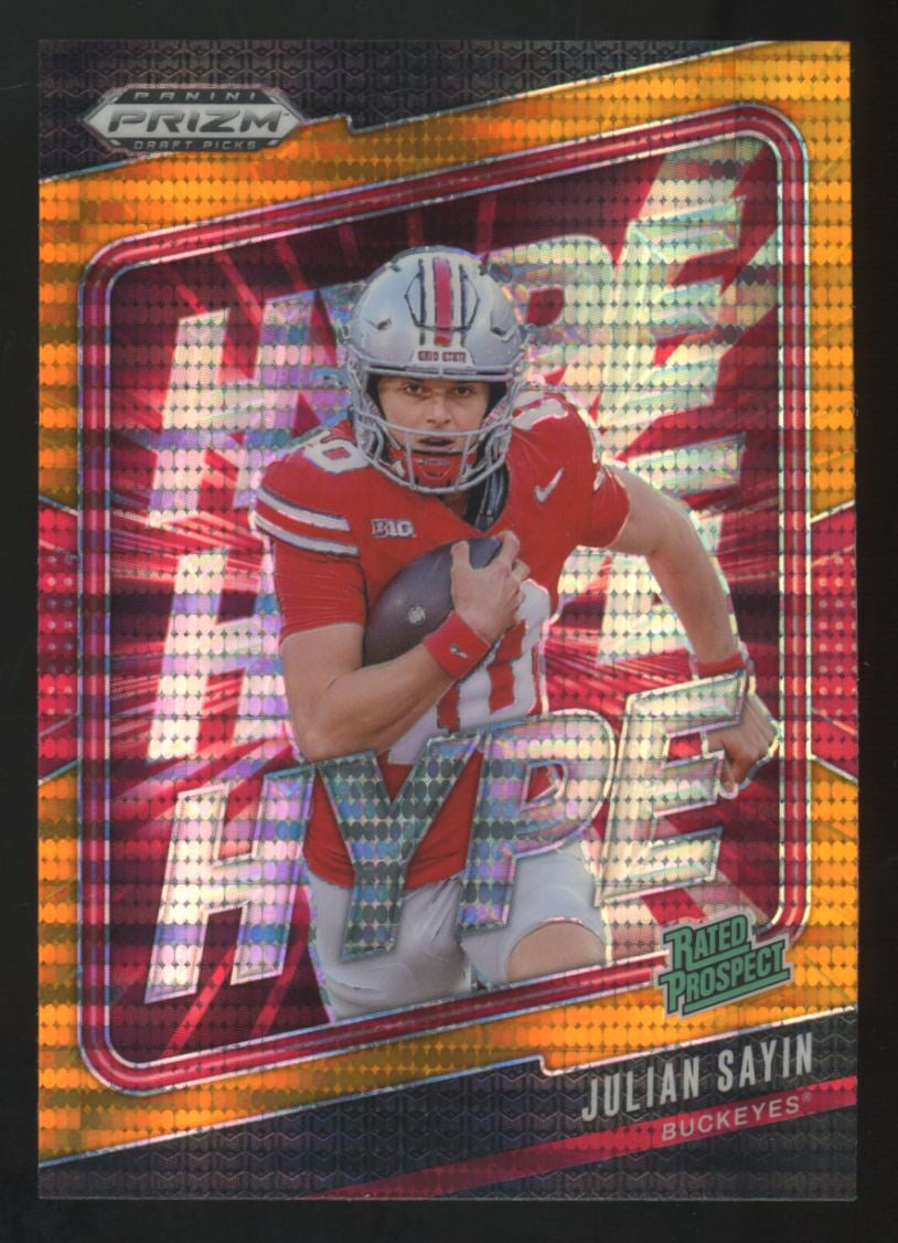 2025 Panini Prizm Draft Julian Sayin Rated Prospect Orange Pulsar Hype /75 #20