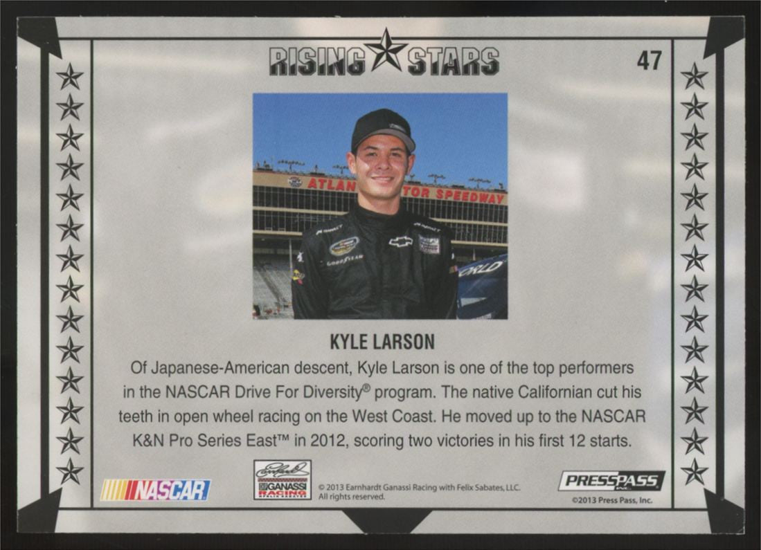 2013 Play Pass Kyle Larson RC Rising Stars #47