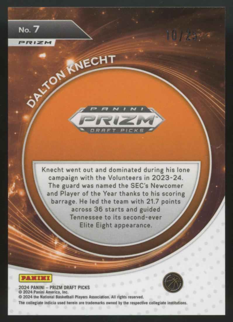 2024 Panini Prizm Draft Dalton Knecht RC Green Pulsar Student Orientation /25 #7